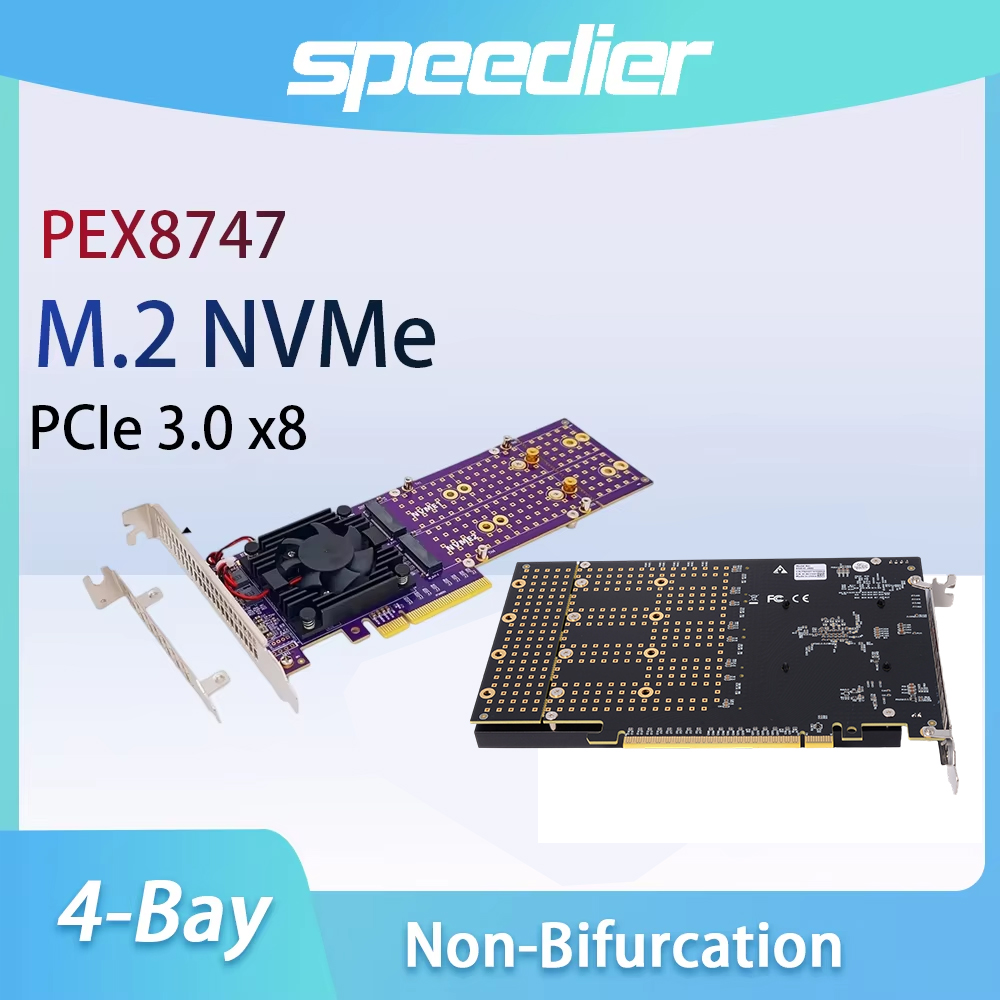 PCIe 3.0 X8 4‑Bay M.2 NVMe Erw – Quad M.2 Nvme Pcie Bifurcation Card Bewertung und Preis
