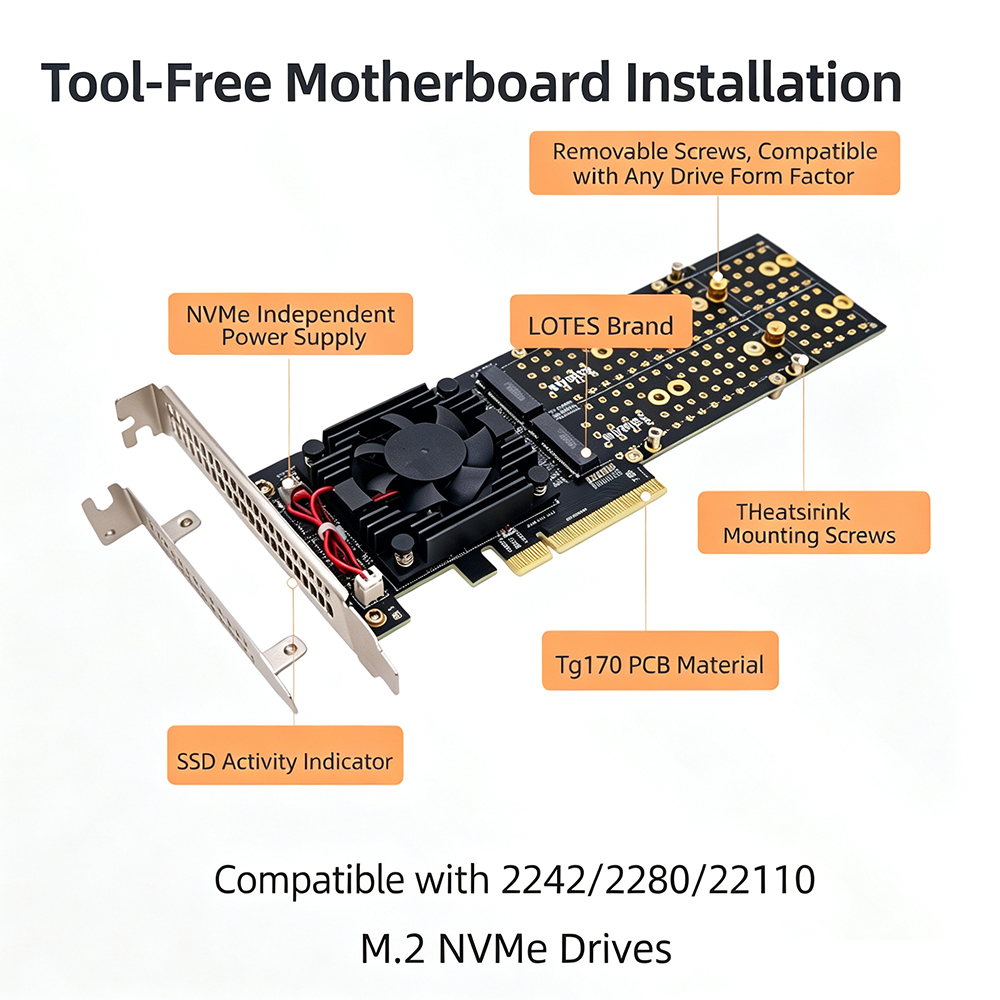 PCIe 3.0 X8 4‑Bay M.2 NVMe Erw – Quad M.2 Nvme Pcie Bifurcation Card Bewertung und Preis